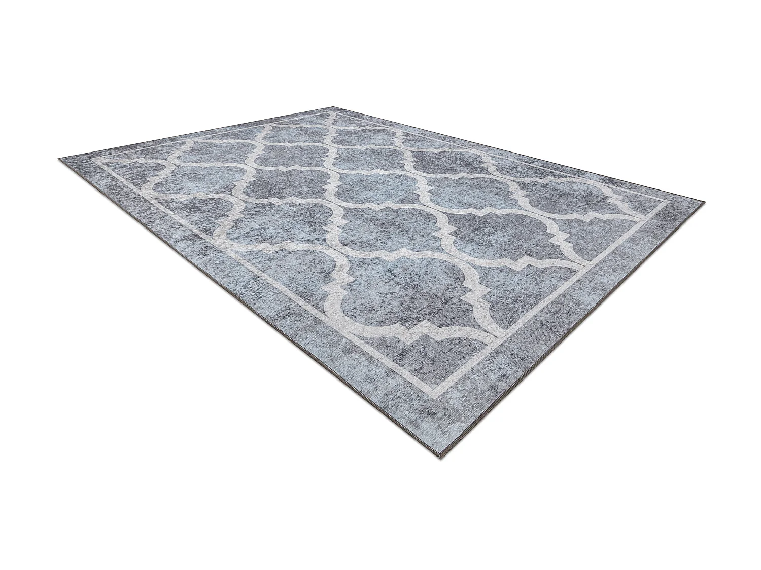 MIRO 51639.805 tapijt wasbaar Trellis geruite antislip - grijs 120x170 cm