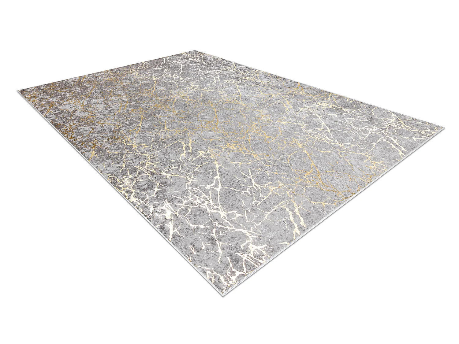 MIRO 11111.2107 Waschteppich Marmor, glamour Anti-Rutsch - hellgrau /  140x190 cm