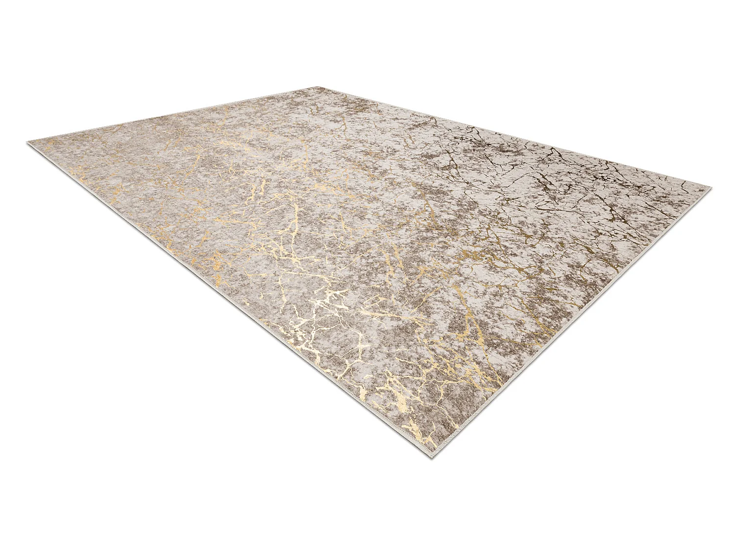 MIRO 11111.2104 Waschteppich Marmor, glamour Anti-Rutsch - beige / gol 80x150 cm