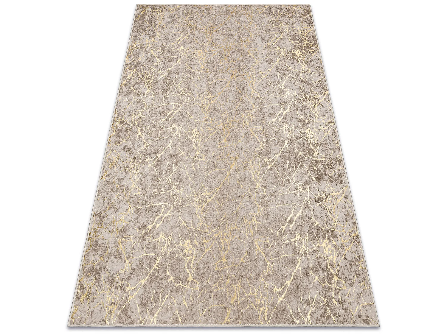 MIRO 11111.2104 Waschteppich Marmor, glamour Anti-Rutsch - beige / gol 80x150 cm