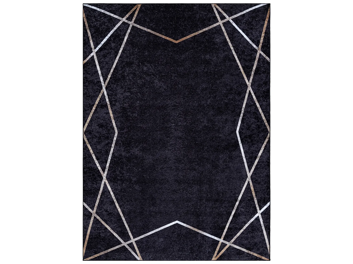 MIRO 51233.811 tapijt wasbaar geometrisch antislip - zwart 80x150 cm