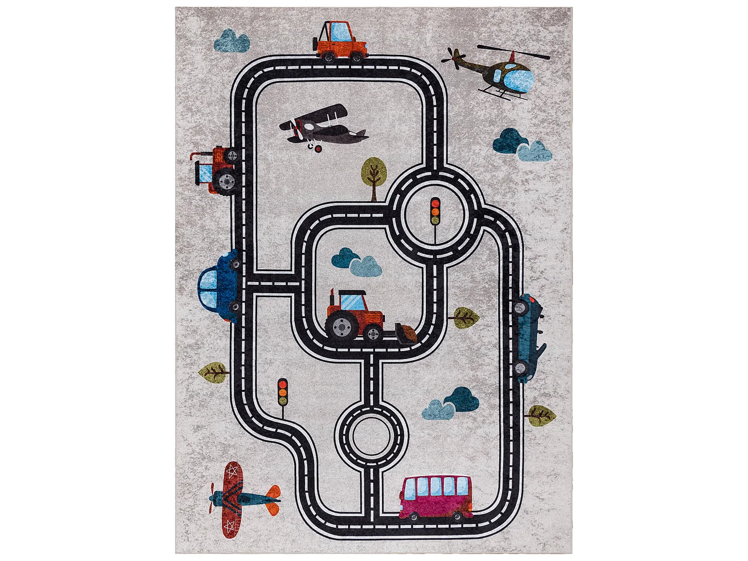 Tappeto lavabile JUNIOR 52242.801 Città, strade per bambini antiscivo 140x190 cm