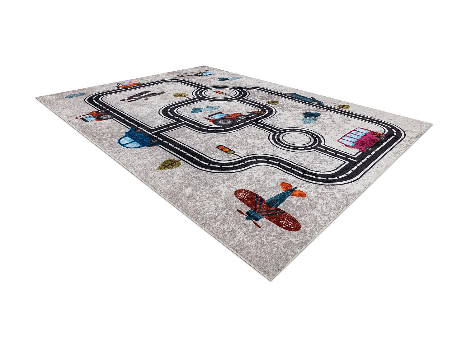 Tapis lavable JUNIOR 52242.801 Ville, rues pour les enfants antidérap 140x190 cm