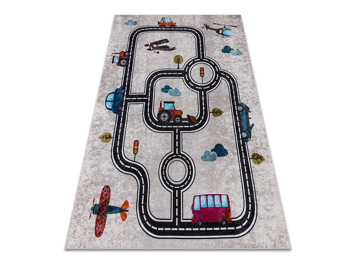 Tapis lavable JUNIOR 52242.801 Ville, rues pour les enfants antidérap 120x170 cm