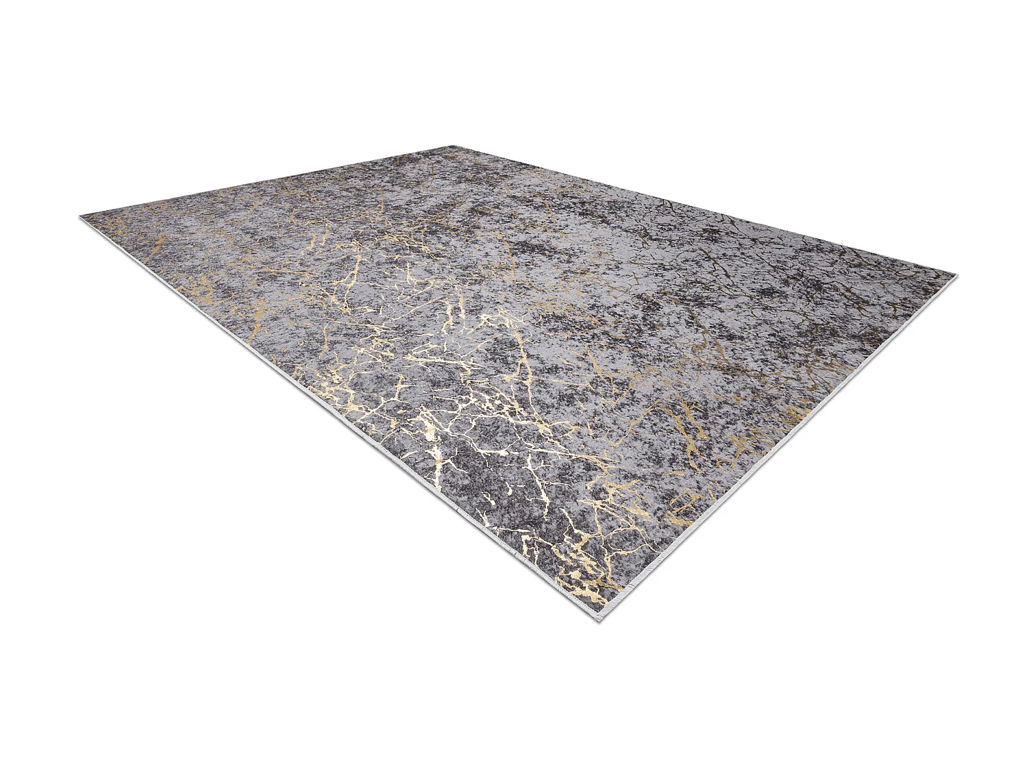 MIRO 11111.2103 tapijt wasbaar marmer, glamour antislip - donker grijs 200x290 cm