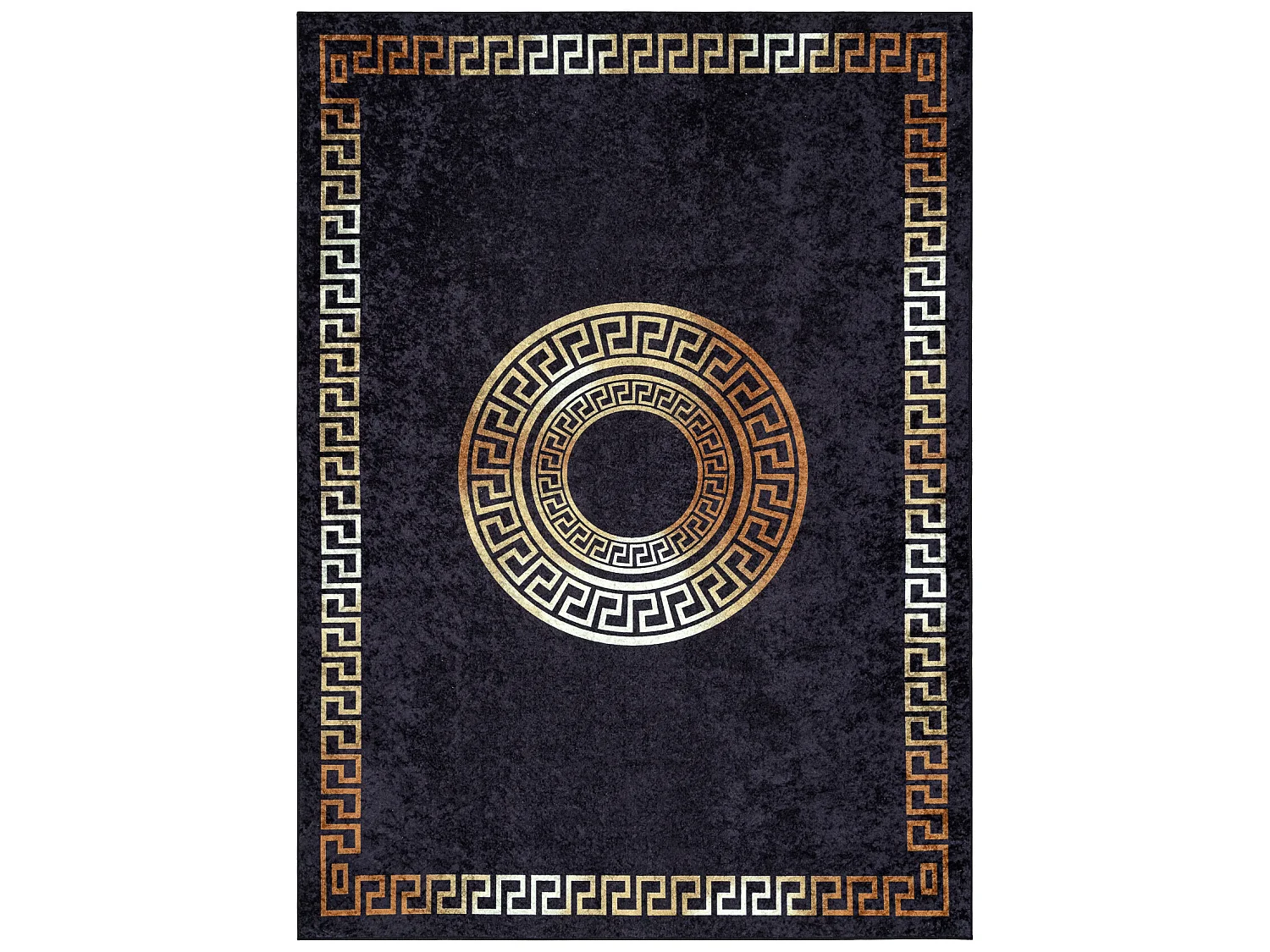MIRO 51517.805 Tapete Armação, grego antiderrapante - preto / ouro 140x190 cm