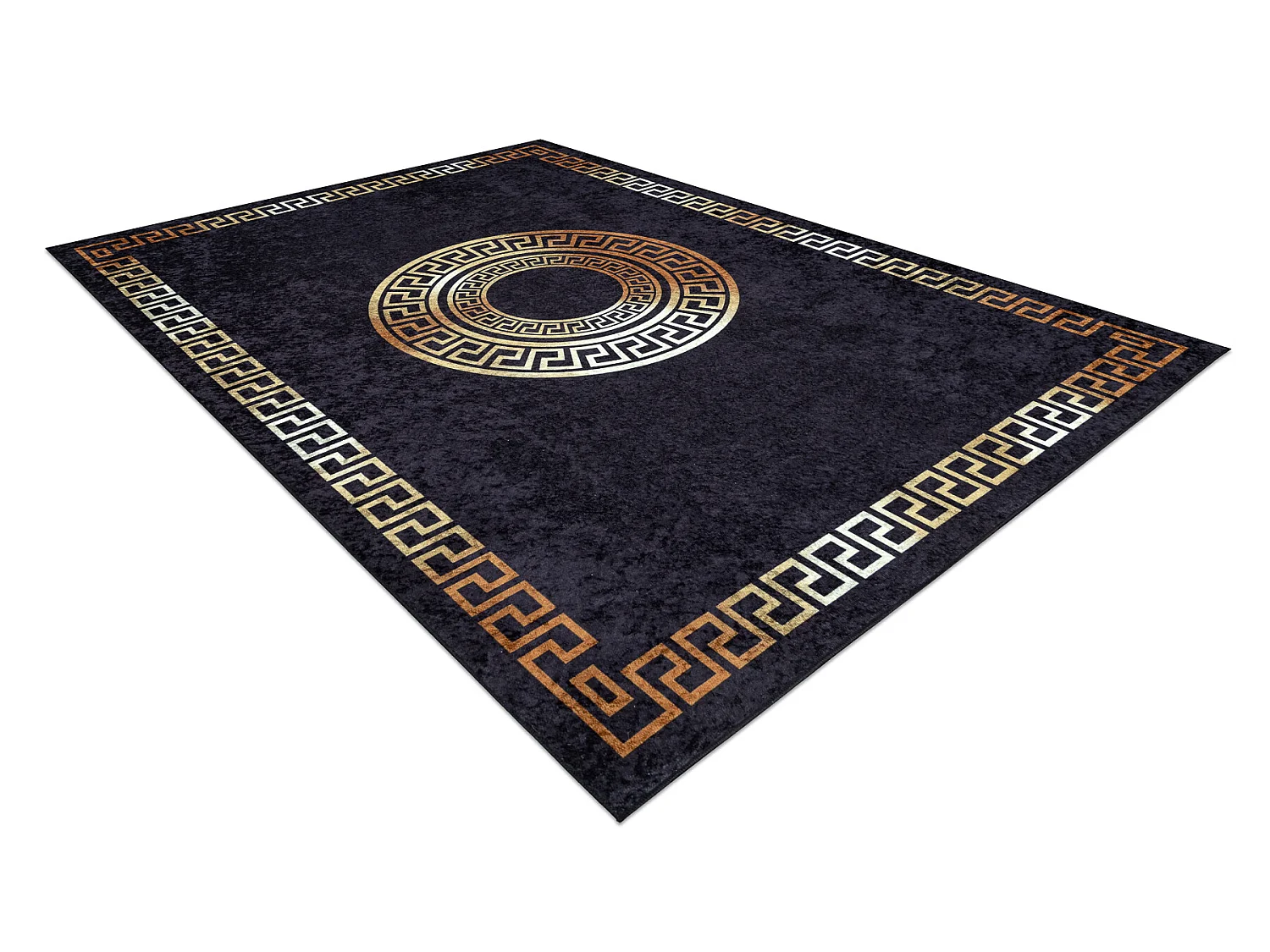 MIRO 51517.805 Tapete Armação, grego antiderrapante - preto / ouro 140x190 cm