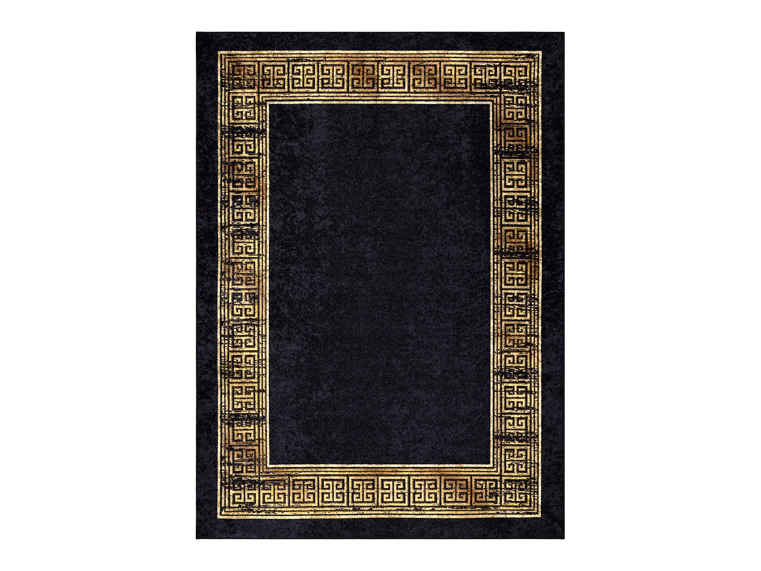 MIRO 51223.806 tapijt wasbaar Kader, grieks antislip - zwart / goud 200x290 cm