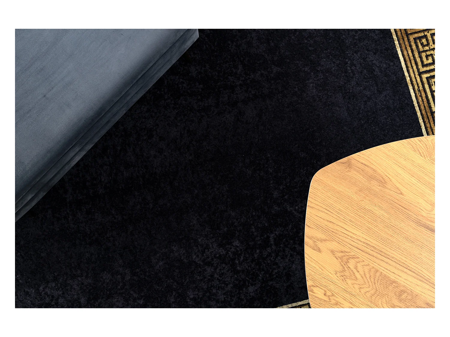 MIRO 51223.806 tapijt wasbaar Kader, grieks antislip - zwart / goud 200x290 cm