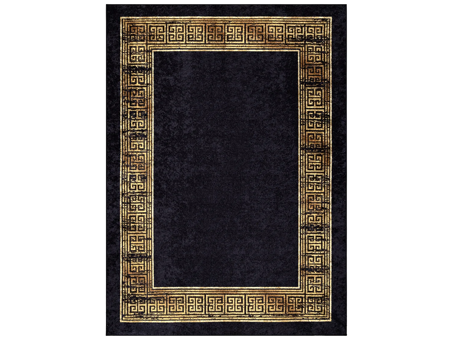 Tapis lavable MIRO 51223.806 Cadre, grec antidérapant - noir / or 200x290 cm