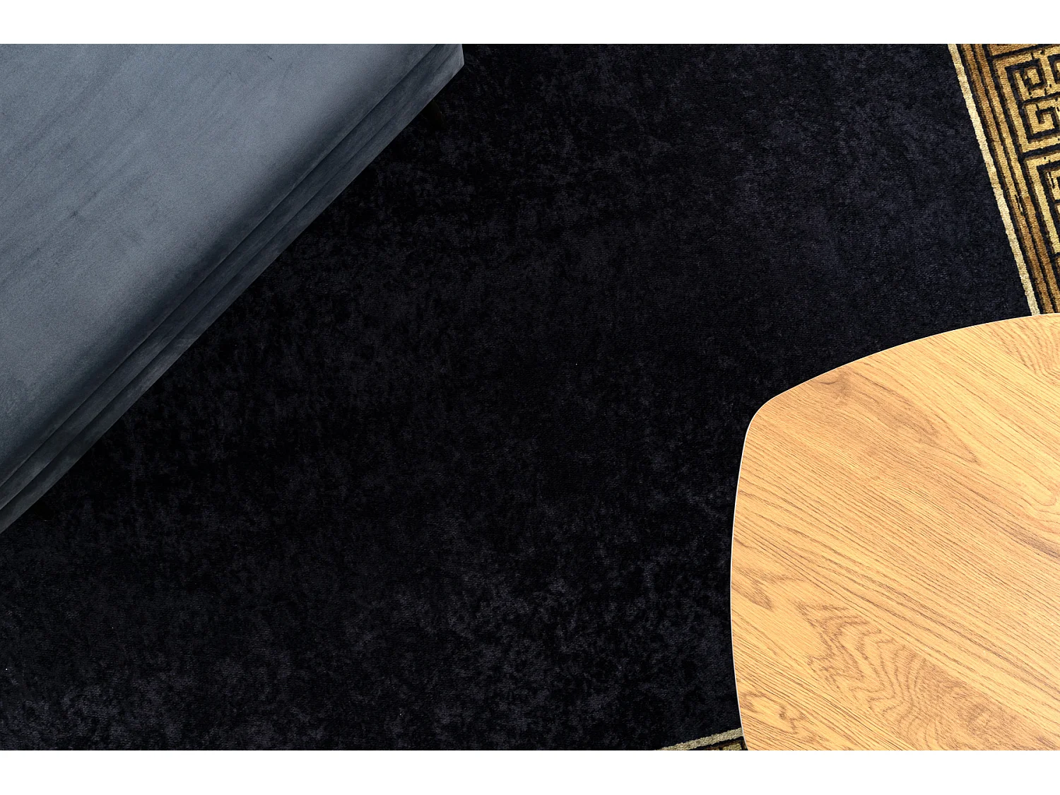 Tapis lavable MIRO 51223.806 Cadre, grec antidérapant - noir / or 200x290 cm