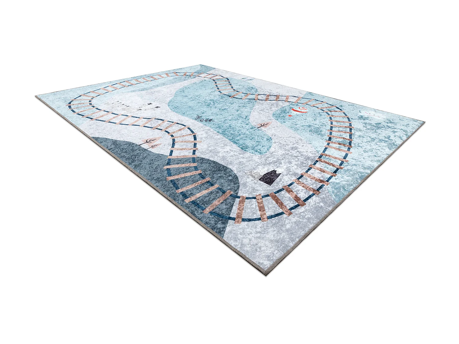 Tapis lavable JUNIOR 52243.801 Voies ferrées pour les enfants antidé 120x170 cm