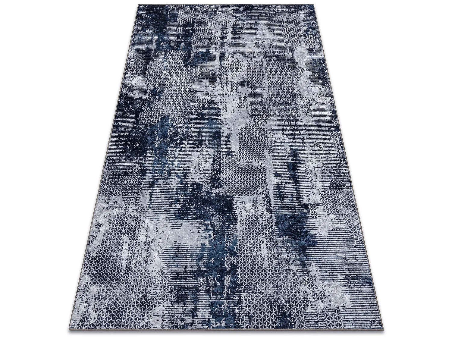 Tappeto lavabile MIRO 51924.805 Astrazione antiscivolo - grigio / blu 200x290 cm