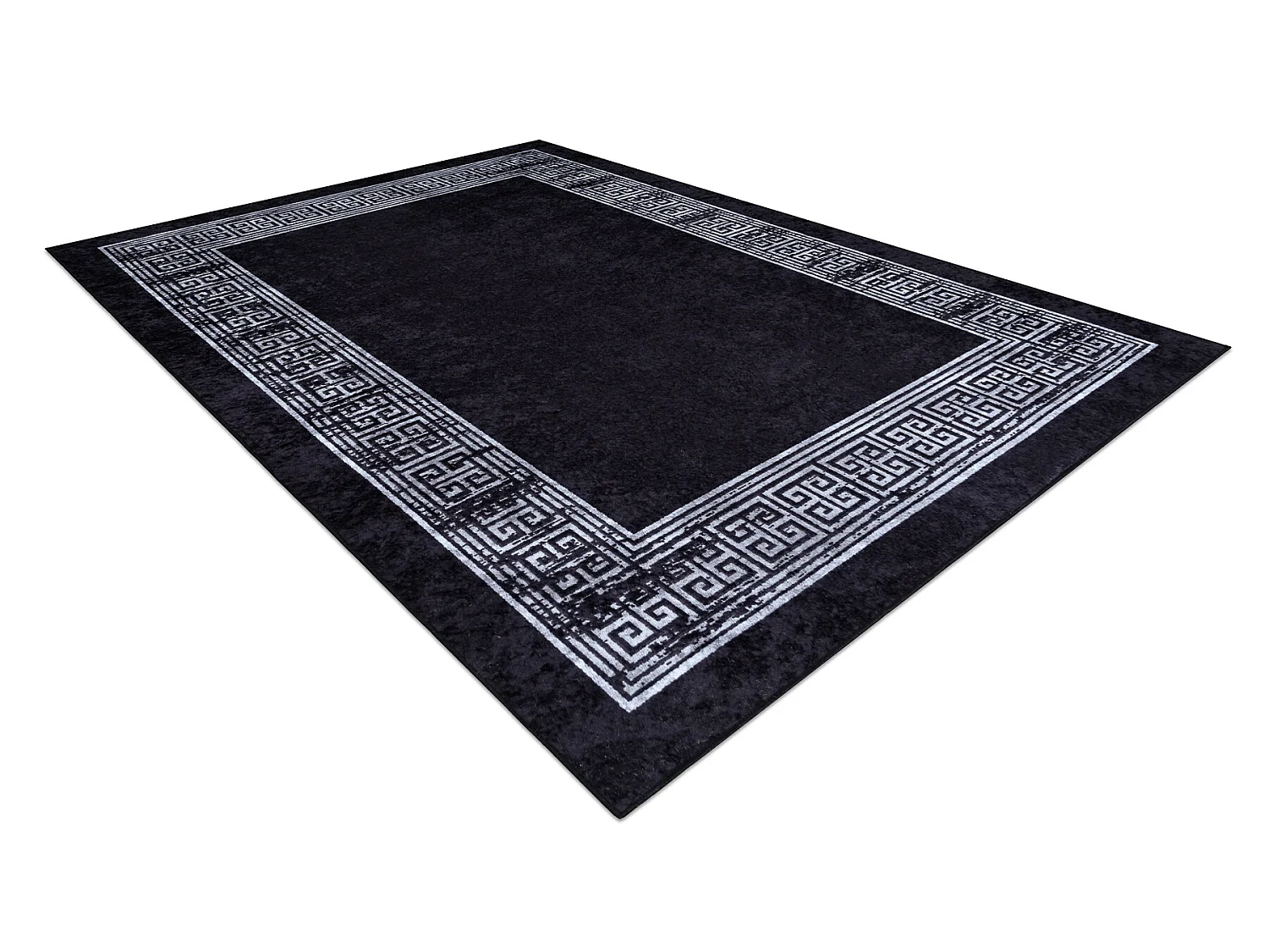 MIRO 51223.807 tapijt wasbaar marmer, grieks antislip - zwart / wit 140x190 cm