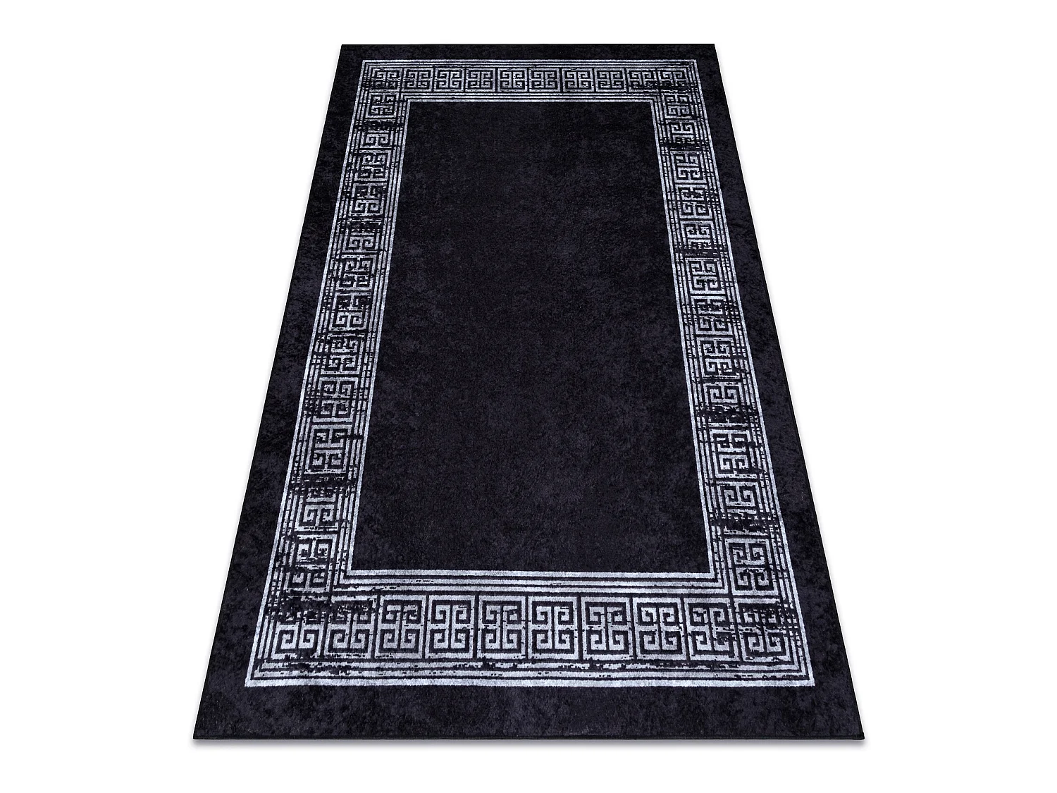 MIRO 51223.807 tapijt wasbaar marmer, grieks antislip - zwart / wit 140x190 cm