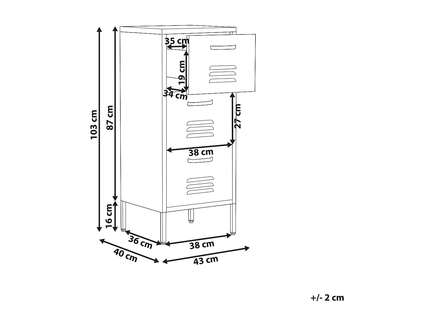 Meuble de rangement WOSTOK Métal Vert foncé