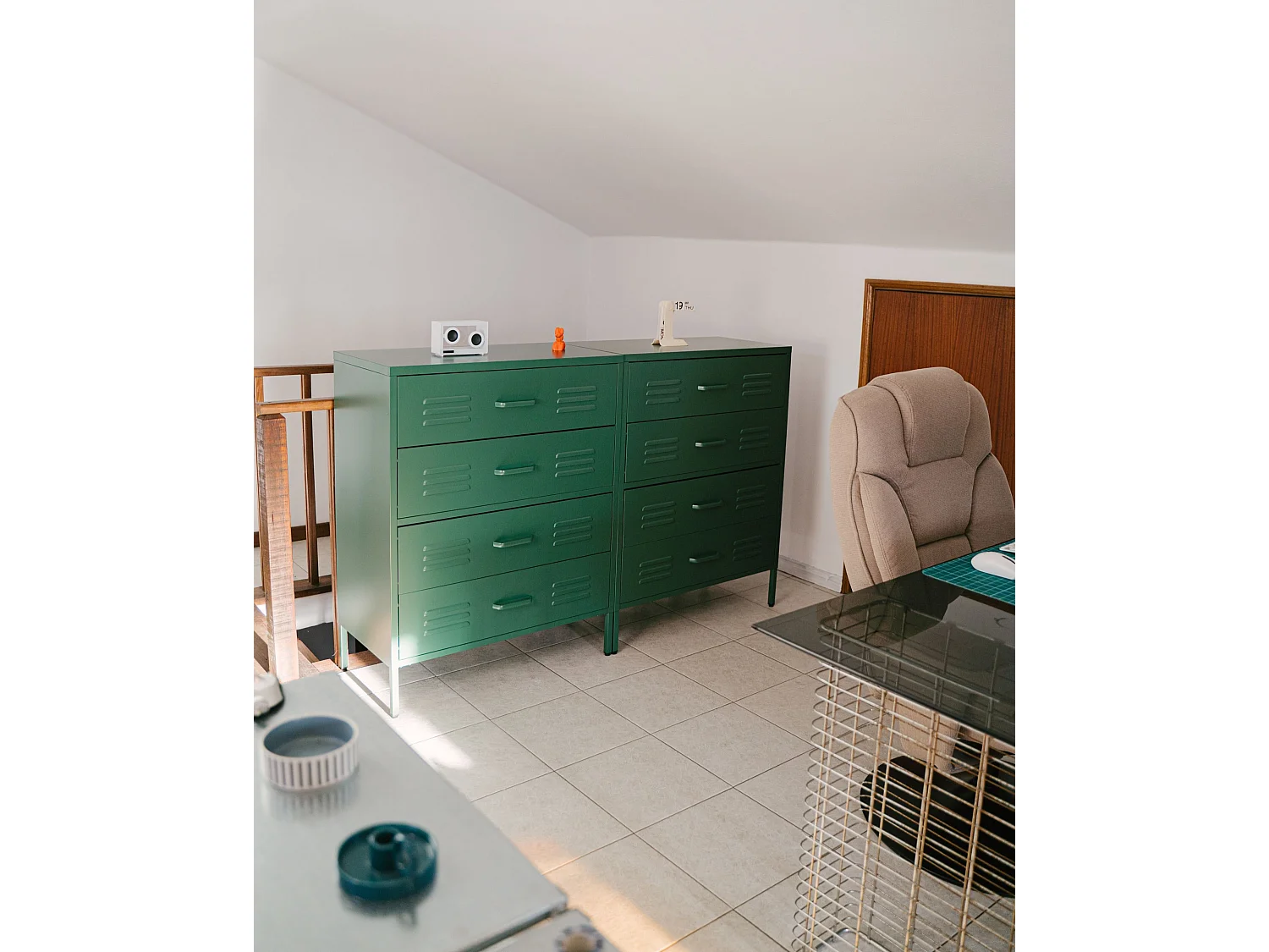 Meuble à tiroirs ENAGO Métal Vert foncé