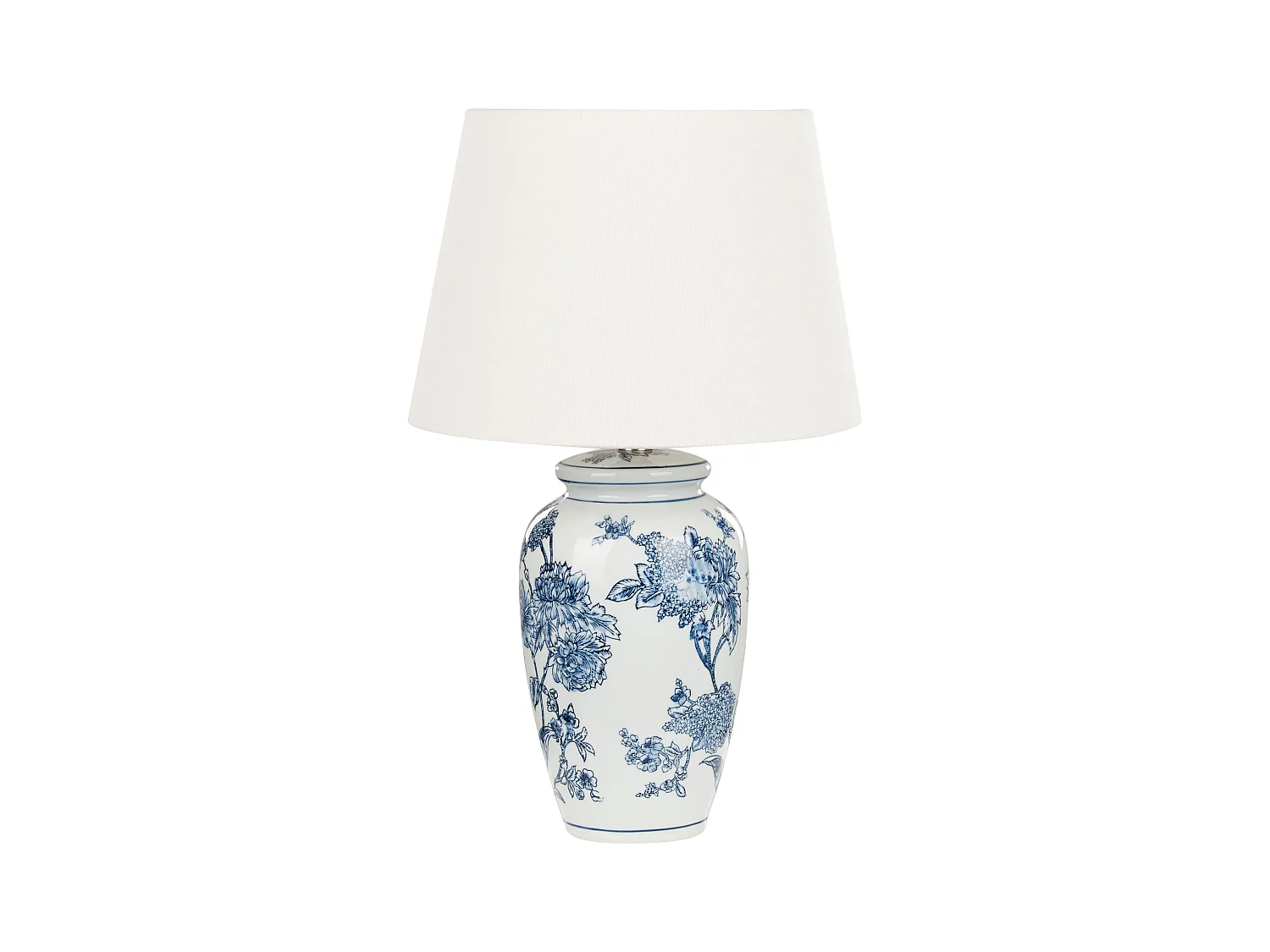 Lampe à poser BELUSO Porcelaine Blanc/bleu
