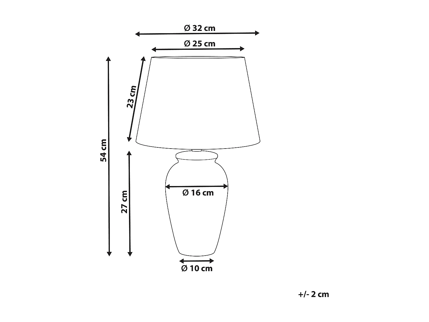 Tischlampe Porzellan blau / weiß Vasenform mit Stoffschirm Kegelform Beluso