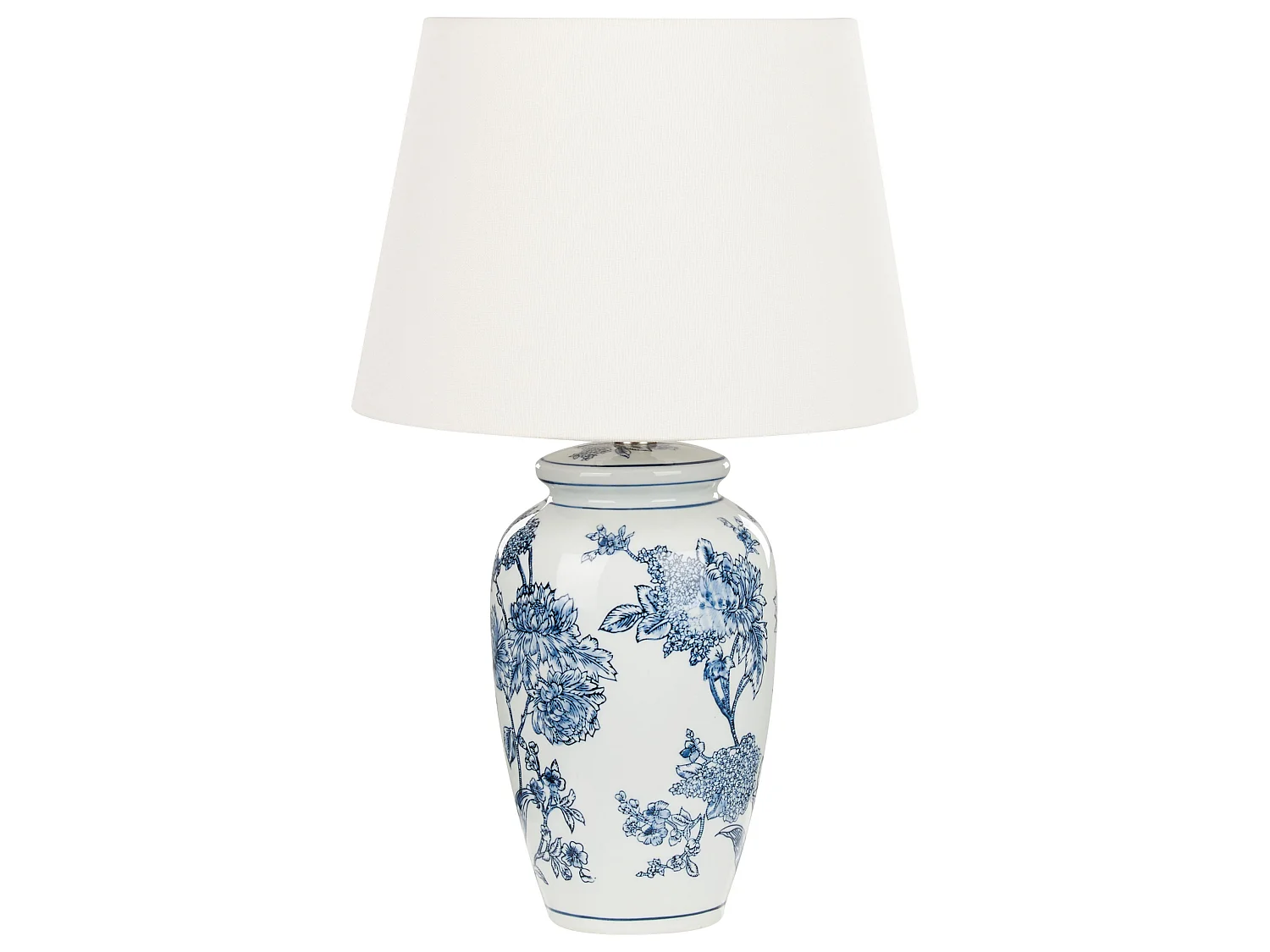 Lampe à poser BELUSO Porcelaine Blanc/bleu