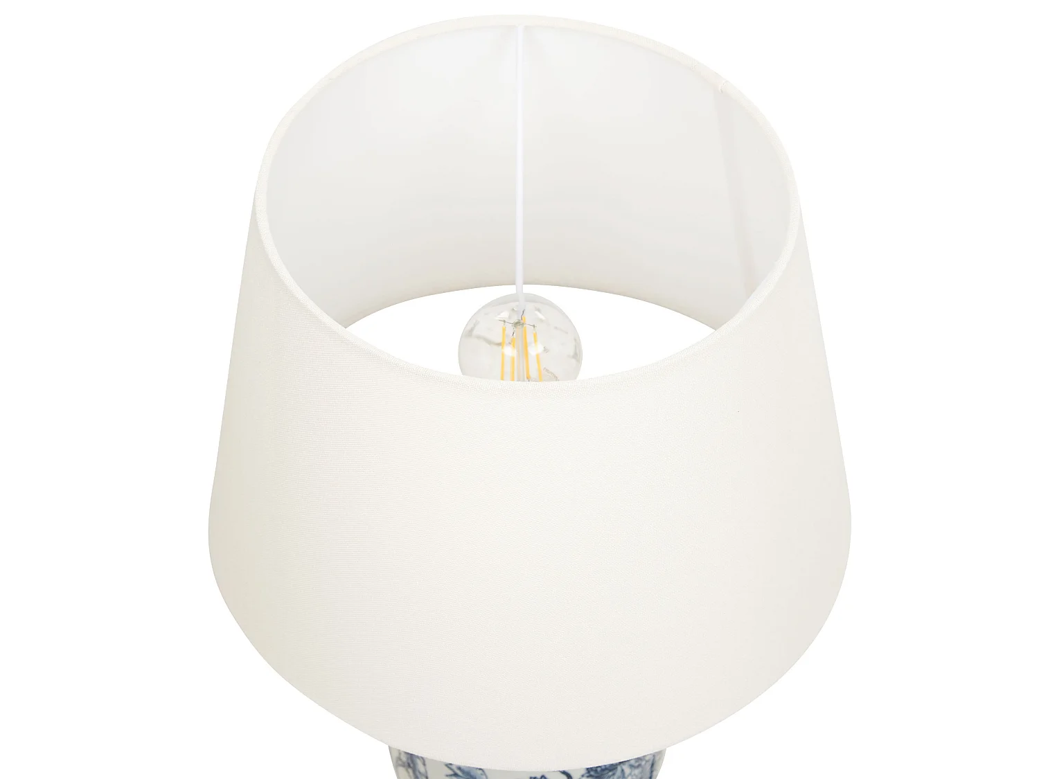 Lampe à poser BELUSO Porcelaine Blanc/bleu