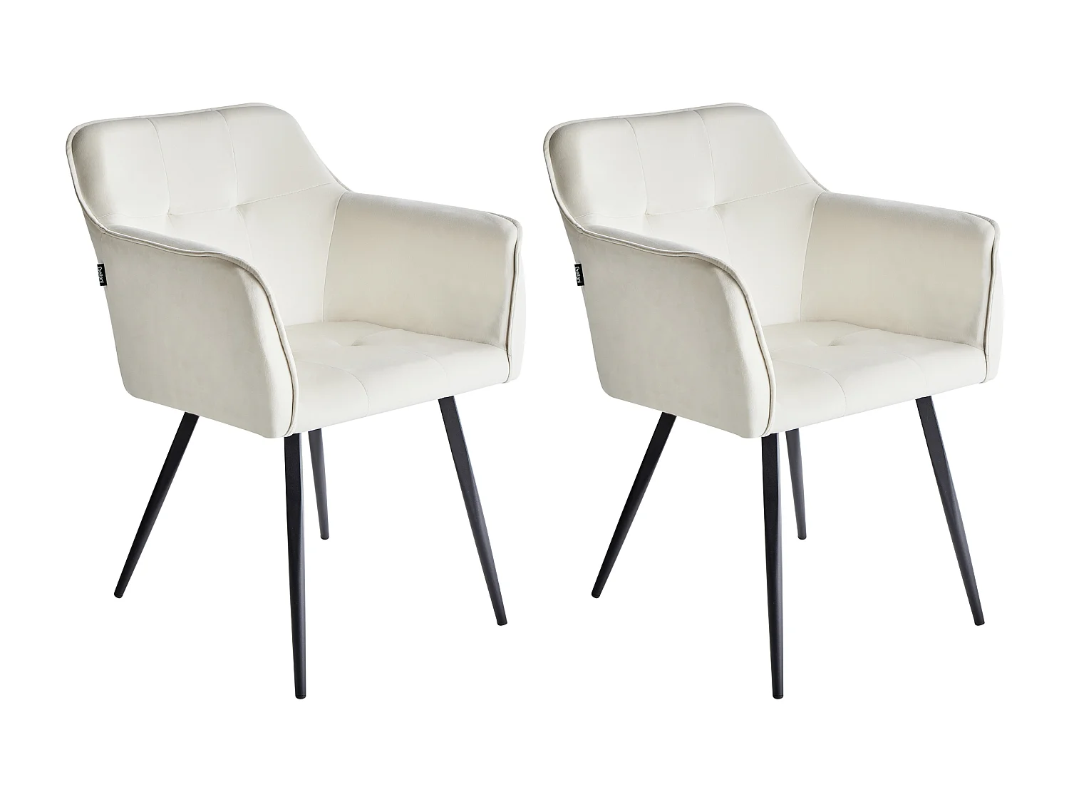 Lot de 2 chaises de salle à manger JASMIN Velours Beige clair