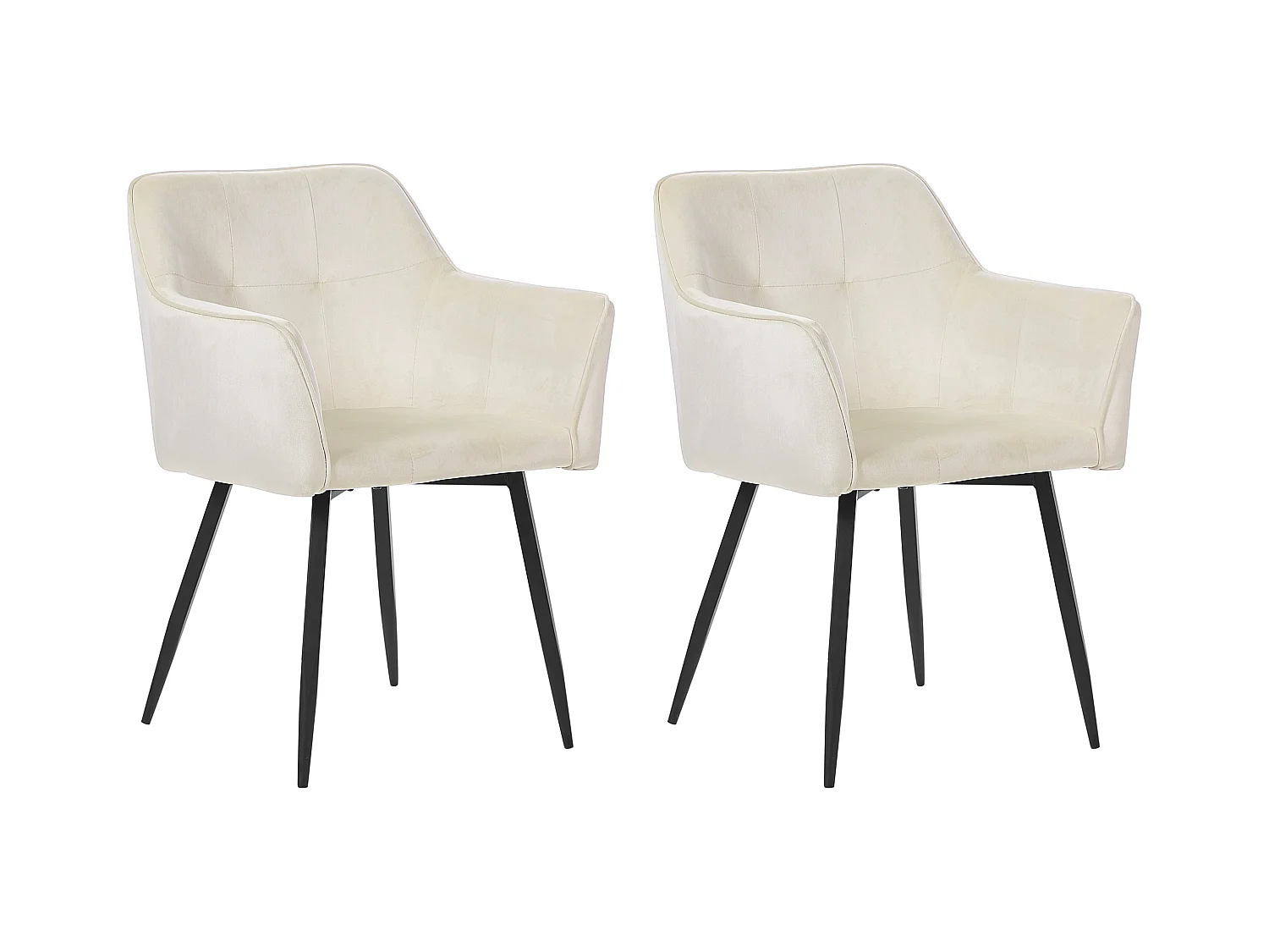 Lot de 2 chaises de salle à manger JASMIN Velours Beige clair