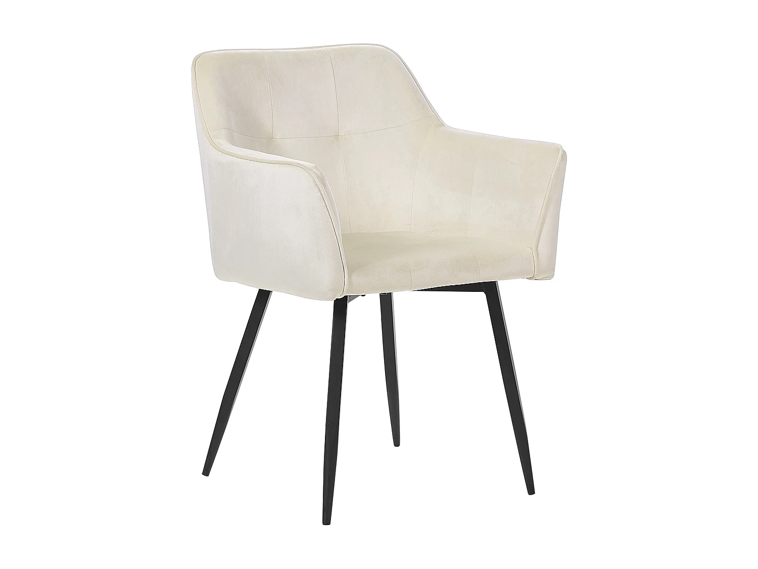 Set van 2 eetkamerstoelen JASMIN Fluweel Crème