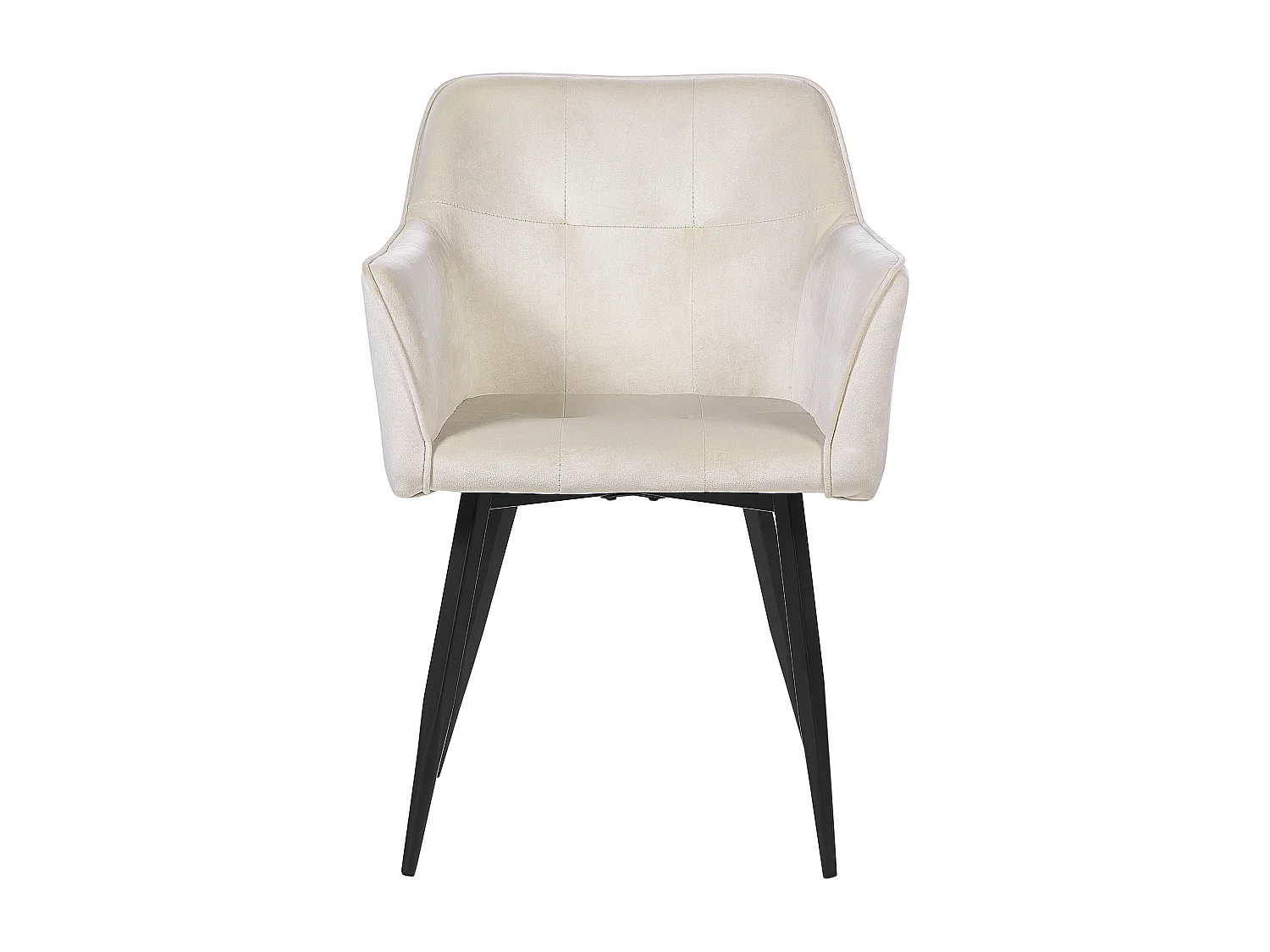 Set van 2 eetkamerstoelen JASMIN Fluweel Crème