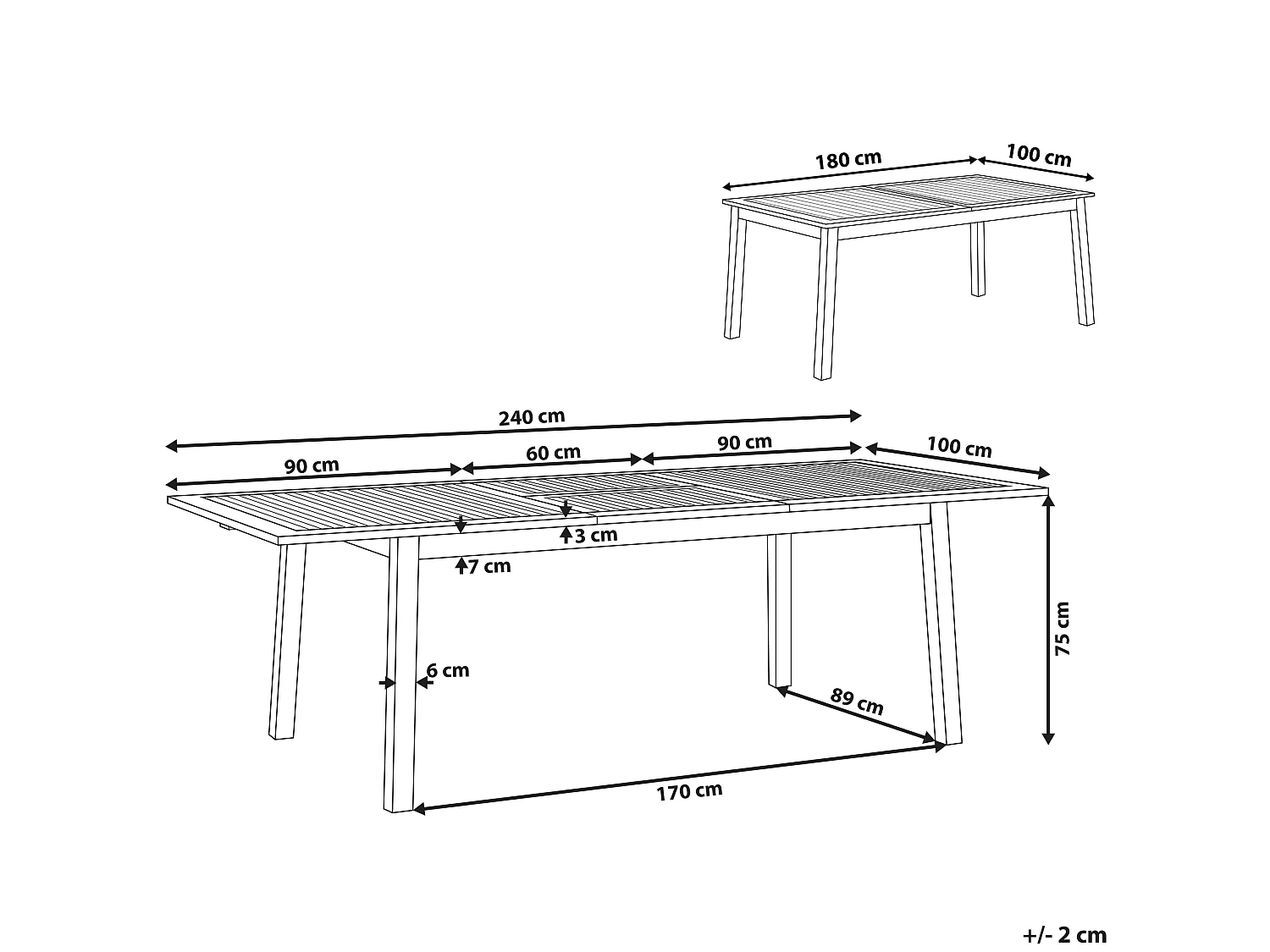 Tavolo da pranzo allungabile da giardino CESANA 180/240 cm 100 cm Legno d'acacia Marrone scuro