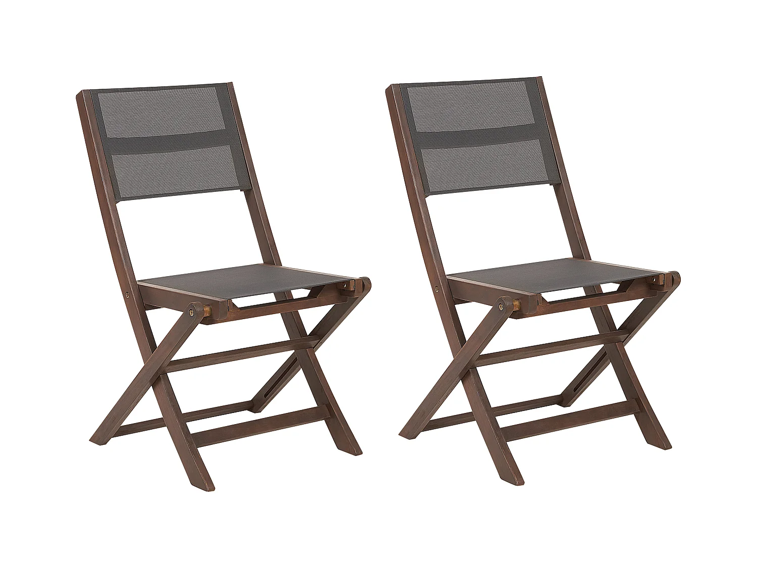 Set di 2 sedie da giardino CESANA Legno d'acacia Marrone scuro