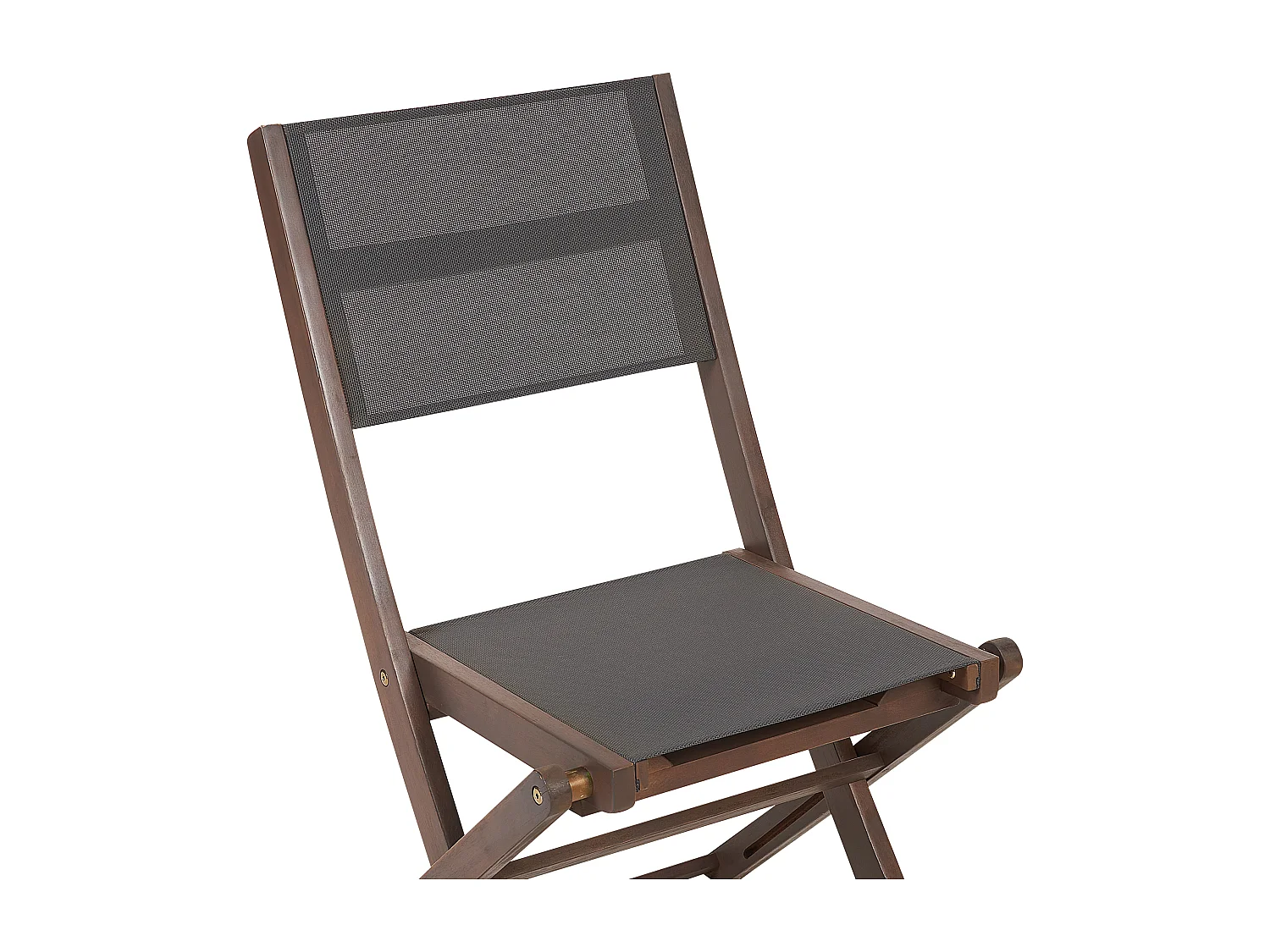 Gartenstuhlset 2er Set Akazienholz dunkelbraun Bespannung grau klappbar Cesana