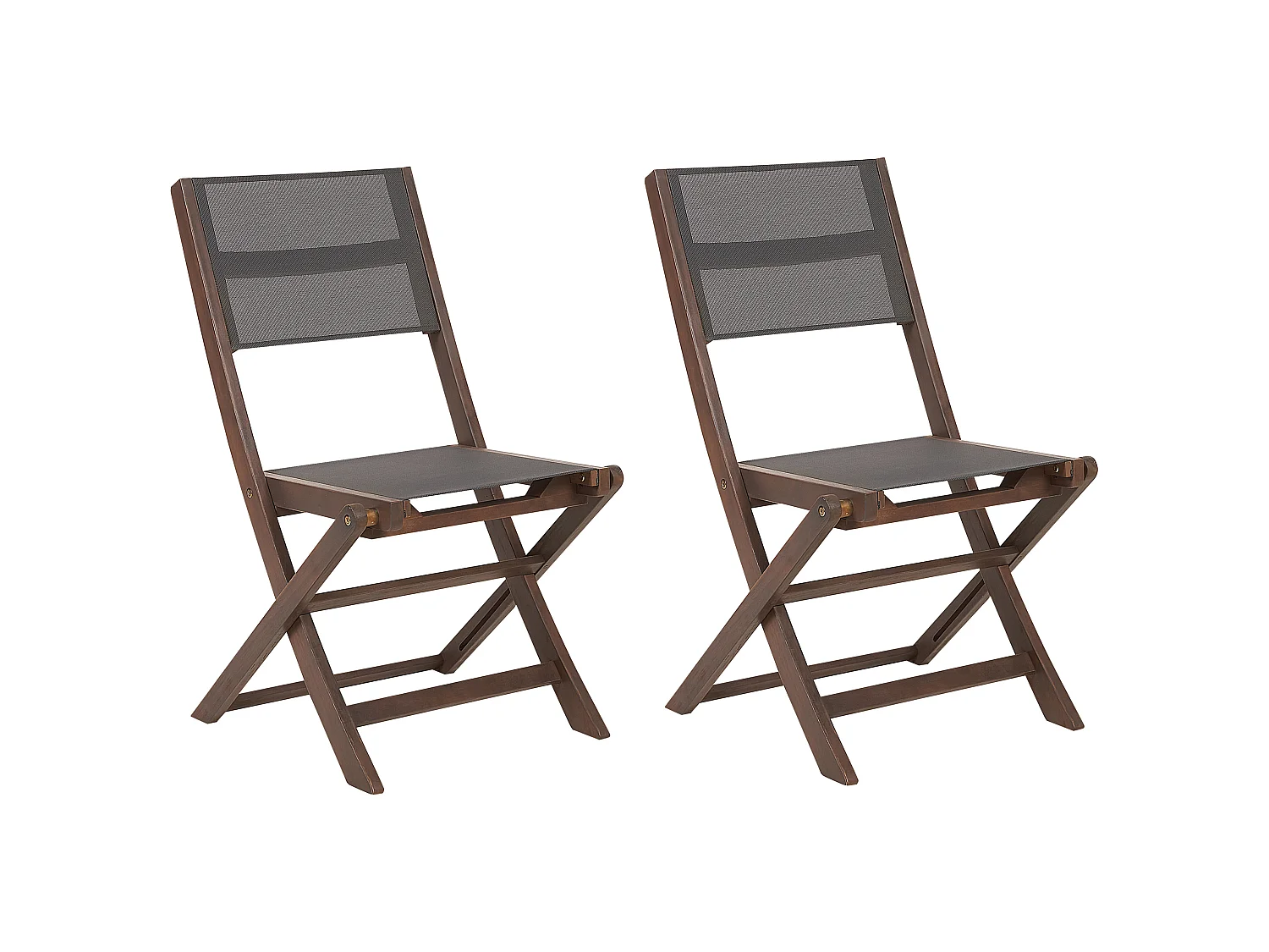 Set of 2 Garden Chairs CESANA Acacia Wood Dark Brown