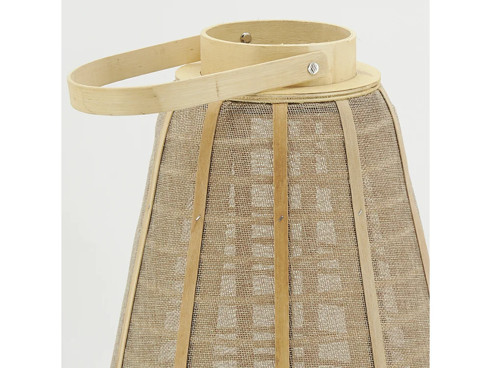 Lanterne bois et jute naturel H 55