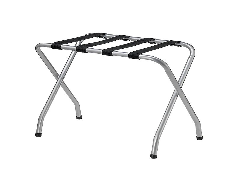 Porte-valise LUGGAGE en métal gris, support-bagages accessoire de chambre hôtel pour sac de voyage et valise, support valise pliable