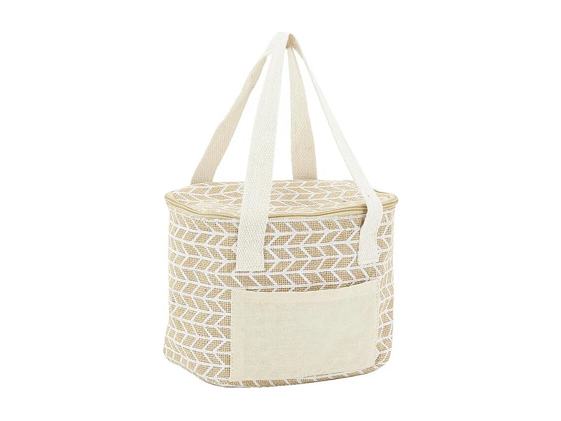 Sac lunch isotherme en jute Géométrique 20x15x15
