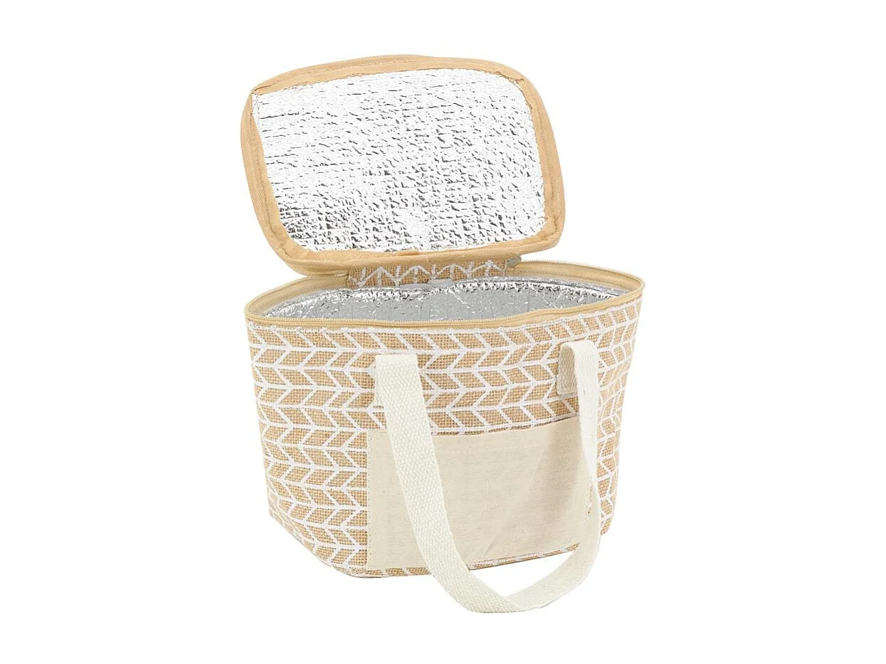 Sac lunch isotherme en jute Géométrique 20x15x15