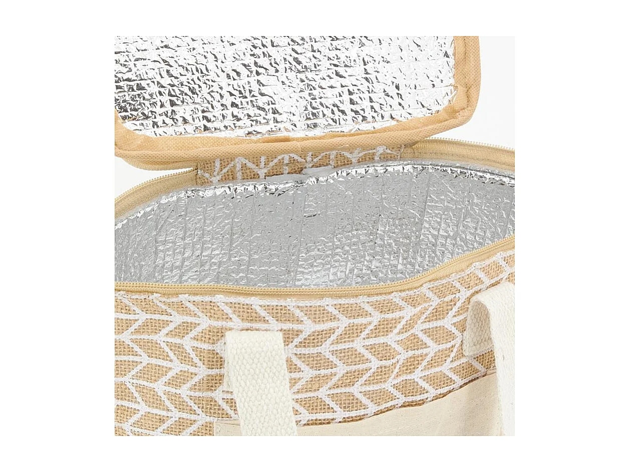 Sac lunch isotherme en jute Géométrique 20x15x15