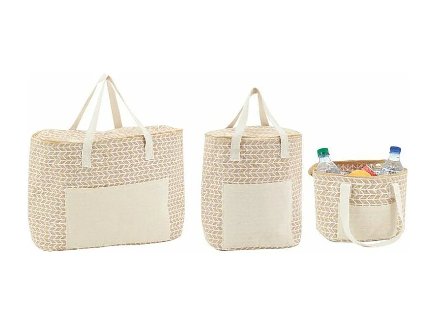 Sac lunch isotherme en jute Géométrique 20x15x15