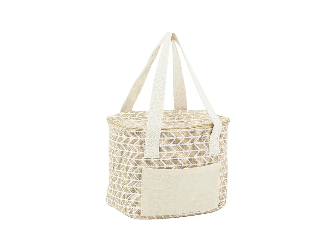 Sac lunch isotherme en jute Géométrique 20x15x15