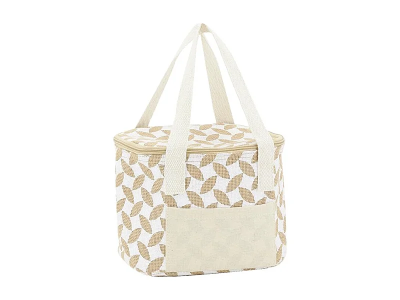 Sac lunch isotherme en jute Feuille 20x15x15