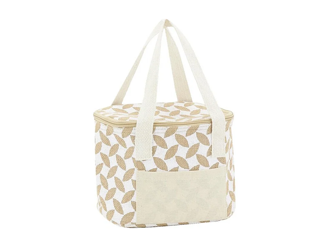 Sac lunch isotherme en jute Feuille 20x15x15