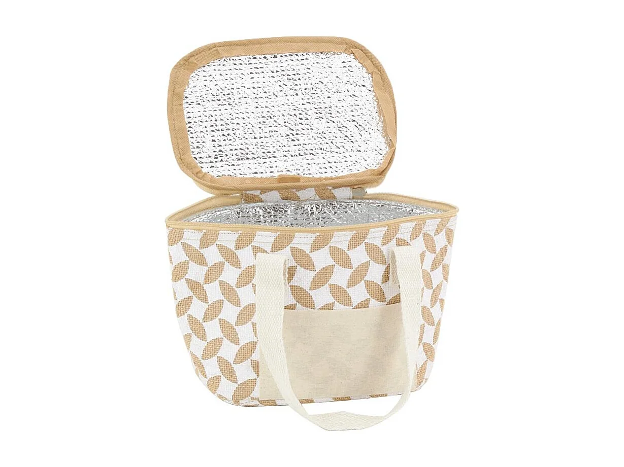 Sac lunch isotherme en jute Feuille 20x15x15