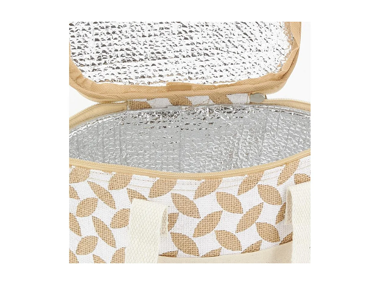 Sac lunch isotherme en jute Feuille 20x15x15