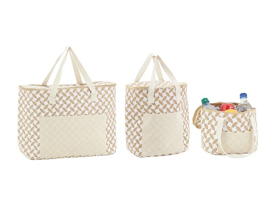 Sac lunch isotherme en jute Feuille 20x15x15