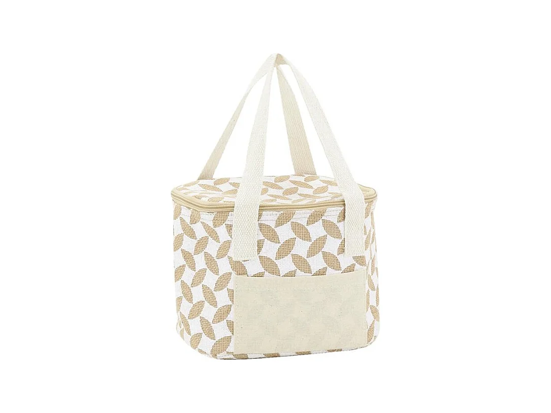 Sac lunch isotherme en jute Feuille 20x15x15
