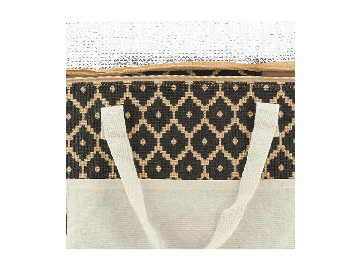 Sac lunch isotherme en jute Diamant 46x15x32