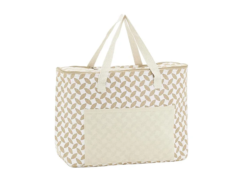 Sac lunch isotherme en jute Feuille 46x15x32