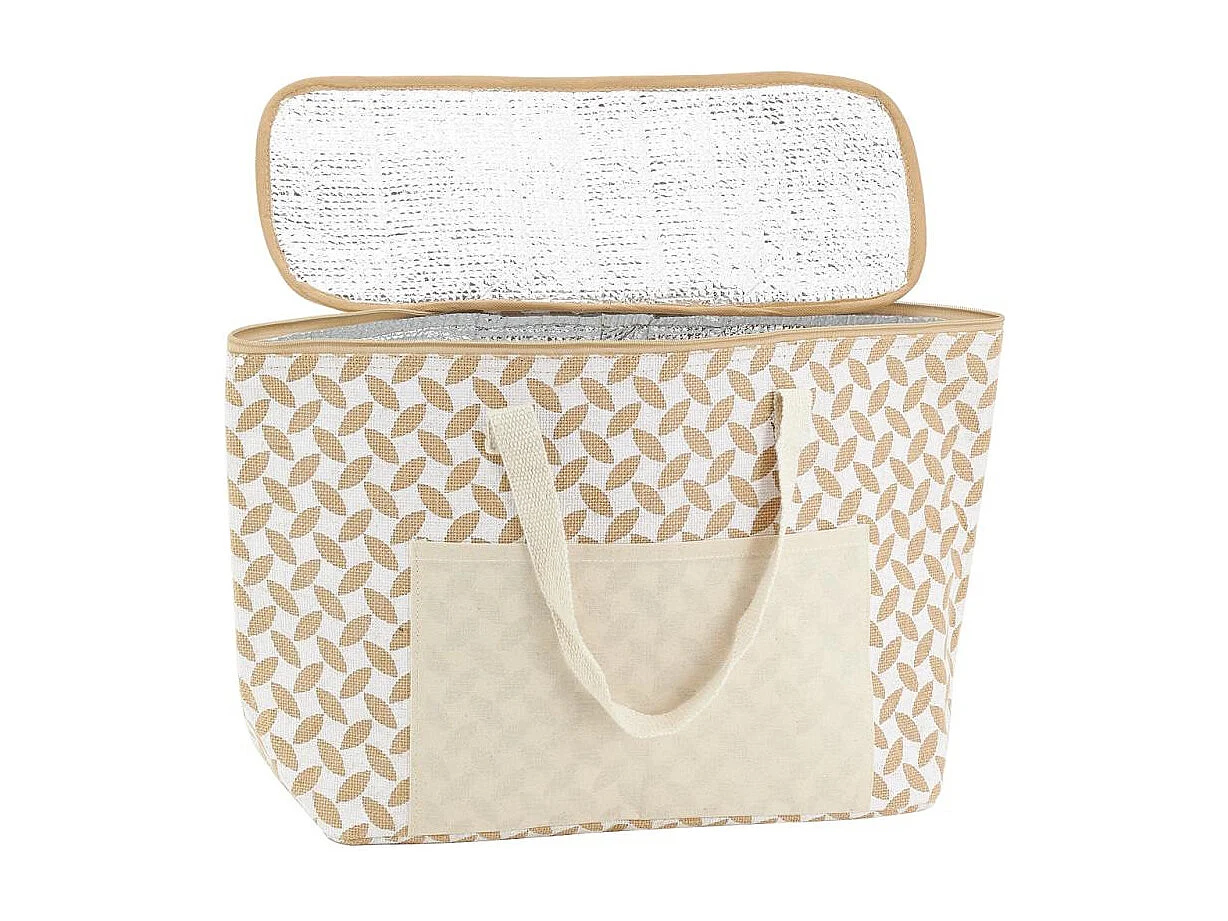 Sac lunch isotherme en jute Feuille 46x15x32