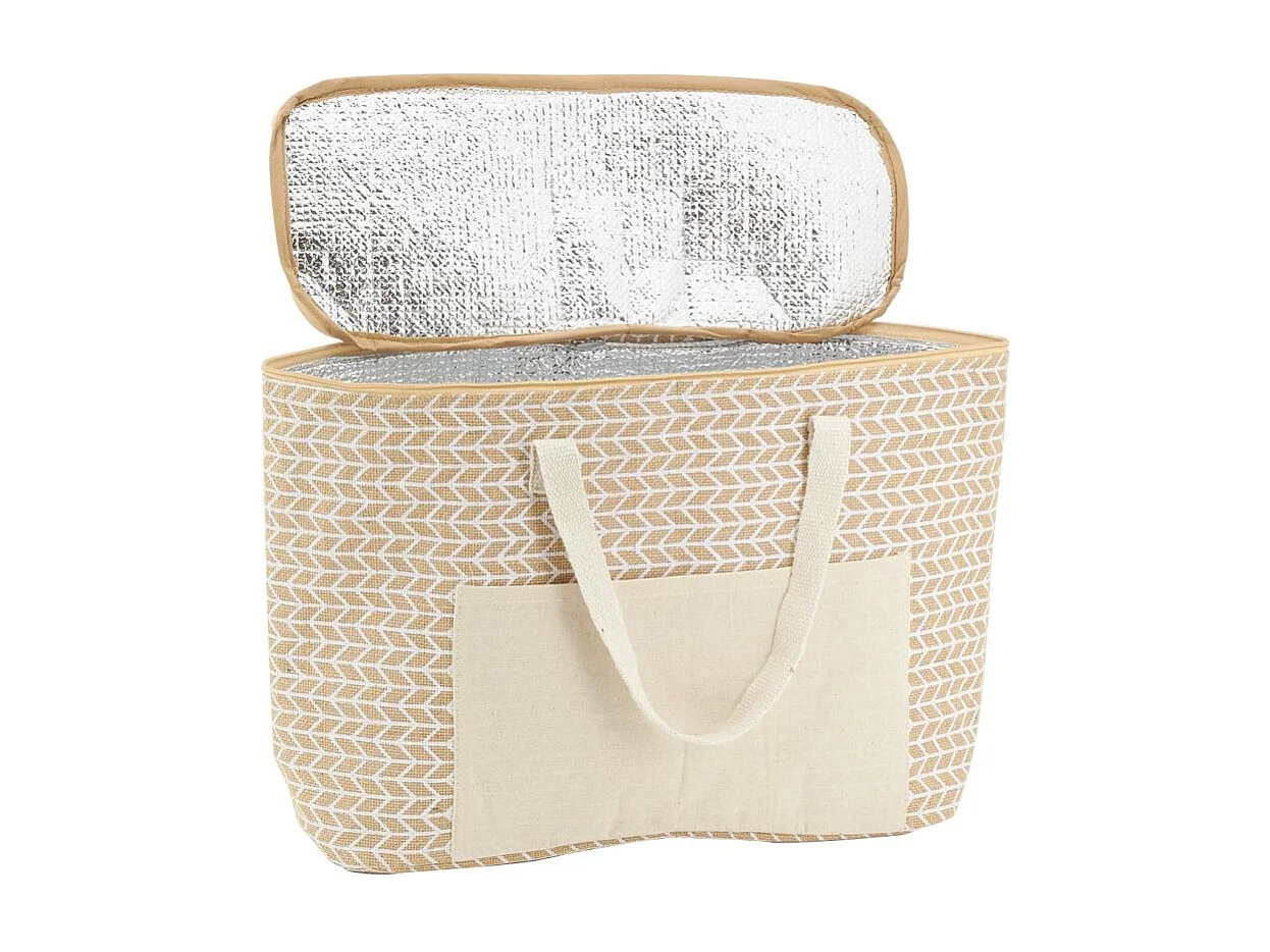 Sac lunch isotherme en jute Geométrique 46x15x32